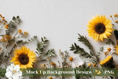 Sunflowers Background Mockup, Floral Background Design Product Image 1