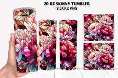 Flower Skinny Tumbler 20oz Wrap Design, Flowers Tumble PNG Product Image 1