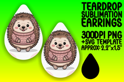 Unique Teardrop Earrings Design PNG , Valenines Animals Product Image 1