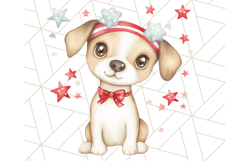 Patriotic Dogs Clipart, Cute 4th of July Puppies PNG Product Image 4