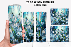 Florals Skinny Tumbler 20oz Wrap Design, Winter Tumbler PNG Product Image 1