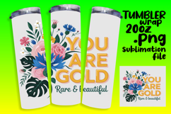 GRACEFUL 20oz Tumbler Design for Sublimation , Flower Quote Product Image 1