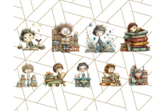 Whimsical Library Clipart with Cozy Readers and Books Product Image 3