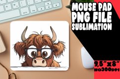 Cute Cow Mouse Pad Design PNG Sublimation Product Image 1