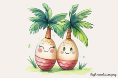 Cute Kawaii Summer Clipart PNG Product Image 1