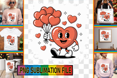 Playful TOTE BAG Sublimation Ideas, Valenines Heart Product Image 1