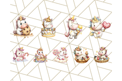 Cute Dessert Unicorn PNG Clipart with Cupcakes &amp; Candies Product Image 3