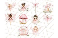 Pastel Pink Fairy Garden Clipart Bundle, Enchanted PNG Set Product Image 7