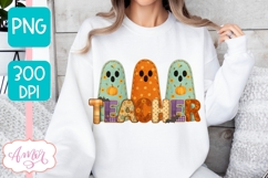 Halloween Teacher Sublimation design PNG| Fall shirt PNG Product Image 3