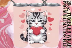 Sweet adventures 20oz tumbler wrap, Valentines Cat Product Image 1
