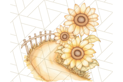 Rustic Sunflower Clipart, Soft Country Farmhouse Florals Png Product Image 3