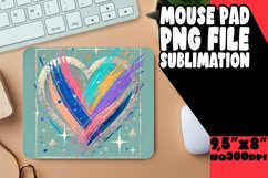 Cheerful MOUSE PAD Sublimation PNG, Heart Product Image 1