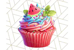 Bright Summer Cupcake PNG Clipart, Colorful Cupcakes Product Image 3
