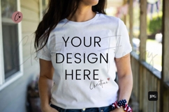 4th Of July White T-Shirt Mockup Product Image 1