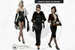 Noir Movie Characters Cliparts | Vintage Film Noir PNG Product Image 10
