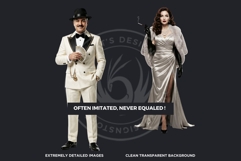 Noir Movie Characters Cliparts | Vintage Film Noir PNG Product Image 3