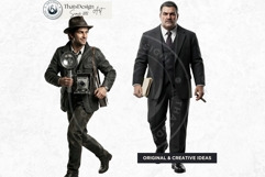 Noir Movie Characters Cliparts | Vintage Film Noir PNG Product Image 5