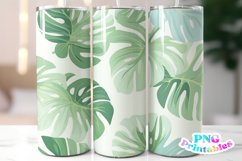 Monstera Floral Collage 20 oz Skinny Tumbler Wrap Product Image 1