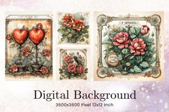 Vintage Flower Valentines Background Love Wedding Wallpaper Product Image 1