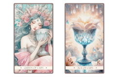 Watercolor 14 Tarot Card Suit of Cups Minor Arcana Bundle. Product Image 2