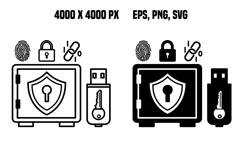 Digital Vault Lock Icons Product Image 1