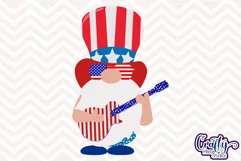 Guitar Gnome Clipart | 4th Of July Patriotic Svg Design Product Image 2