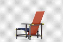 Isometric Arm Chair 3D isolated render Product Image 1