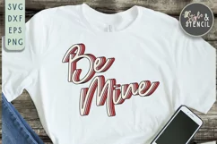 Valentine Be Mine Retro SVG - PNG, DXF, EPS, SVG, Cut File Product Image 1