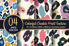 Rainbow Leopard Skin Digital Papers, Cheetah pattern Paper Product Image 1