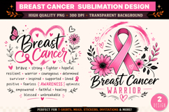 Breast Cancer Sublimation PNG | Breast Cancer Warrior Product Image 1