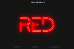Red Neon Font Design 100 Editable Product Image 1