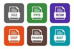 Set Of File Formats Icons Product Image 1