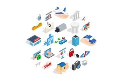 SEO optimisation icons set, isometric style Product Image 1