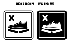 Do Not Step Icons. Labels for Cardboard Packaging Product Image 1