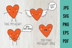 Valentines Day Hearts SVG. love svg Cartoon cute heard Product Image 1