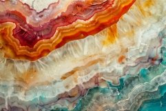Macro photography of a colorful agate slice with natural ban Product Image 1