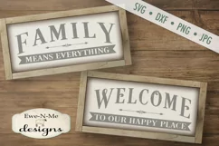 Family Means Everything - Welcome to our Happy Place SVG DXF Product Image 1