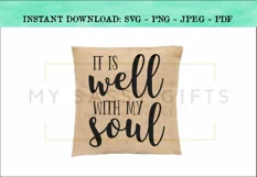 It Is Well With My Soul Inspirational Christian Hymn SVG Product Image 2