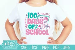 100 Days of School SVG - Cute Girl Notebook Doodles Product Image 2