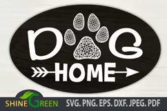 Dog SVG - Dog Home - Floral Mandala Paws DXF EPS JPEG PNG Product Image 1