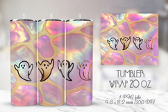 Pastel pink Halloween pattern tumbler 20oz wrap design Product Image 1
