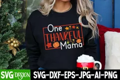 One Thankful Mama SVG Design, One Thankful Mama SVG Cut File Product Image 2
