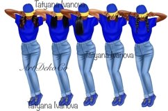 Sorority clipart, Sisterhood clipart, Afro girls clipart Product Image 2