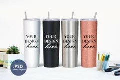 Homeschool Teacher 4 Skinny Tumblers mockup, Back to school Product Image 1
