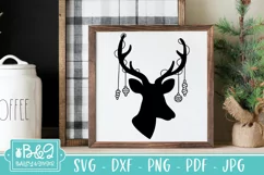 Reindeer SVG | Farmhouse Christmas Sign SVG Product Image 6