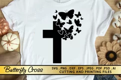 Butterfly Cross SVG PNG EPS DXF File Butterfly SVG Cross SVG Product Image 1