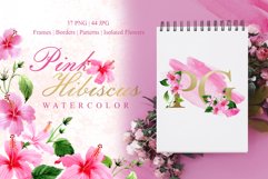 Pink Hibiscus Watercolor png Product Image 1