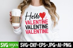 Hello Valentine SVG Cut File, Hello ValentineSublimation PNG Product Image 2