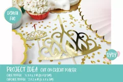 1st Birthday Cake Topper SVG with Crown | Baby Girl Birthday Product Image 4