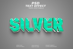 Silver 3D Text Effect PSD with Editable Style Product Image 1